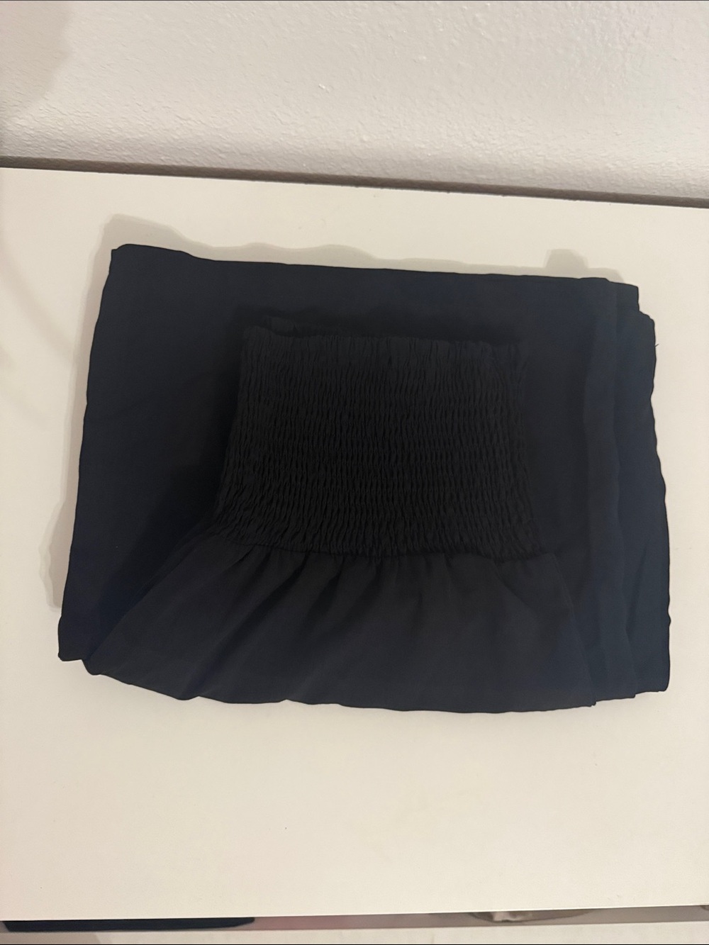 Black Smocked Tube Top